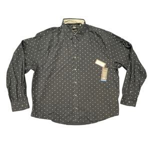 Kenneth Cole The Peached Poplin Navy Blue Button Down Shirt Size 4X New